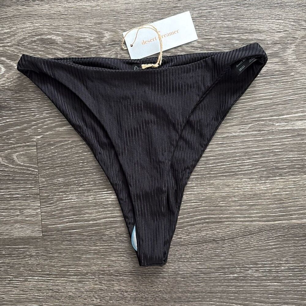 🐿️ NWT Urban Outfitters Desert Dreamer Ribbed Black Bikini Bottoms Size 3X